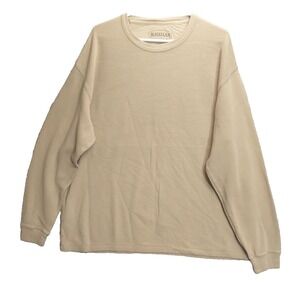 Magellan Sportswear Mens XXL Tan Waffle Knit Thermal Long Sleeve Shirt Cotton